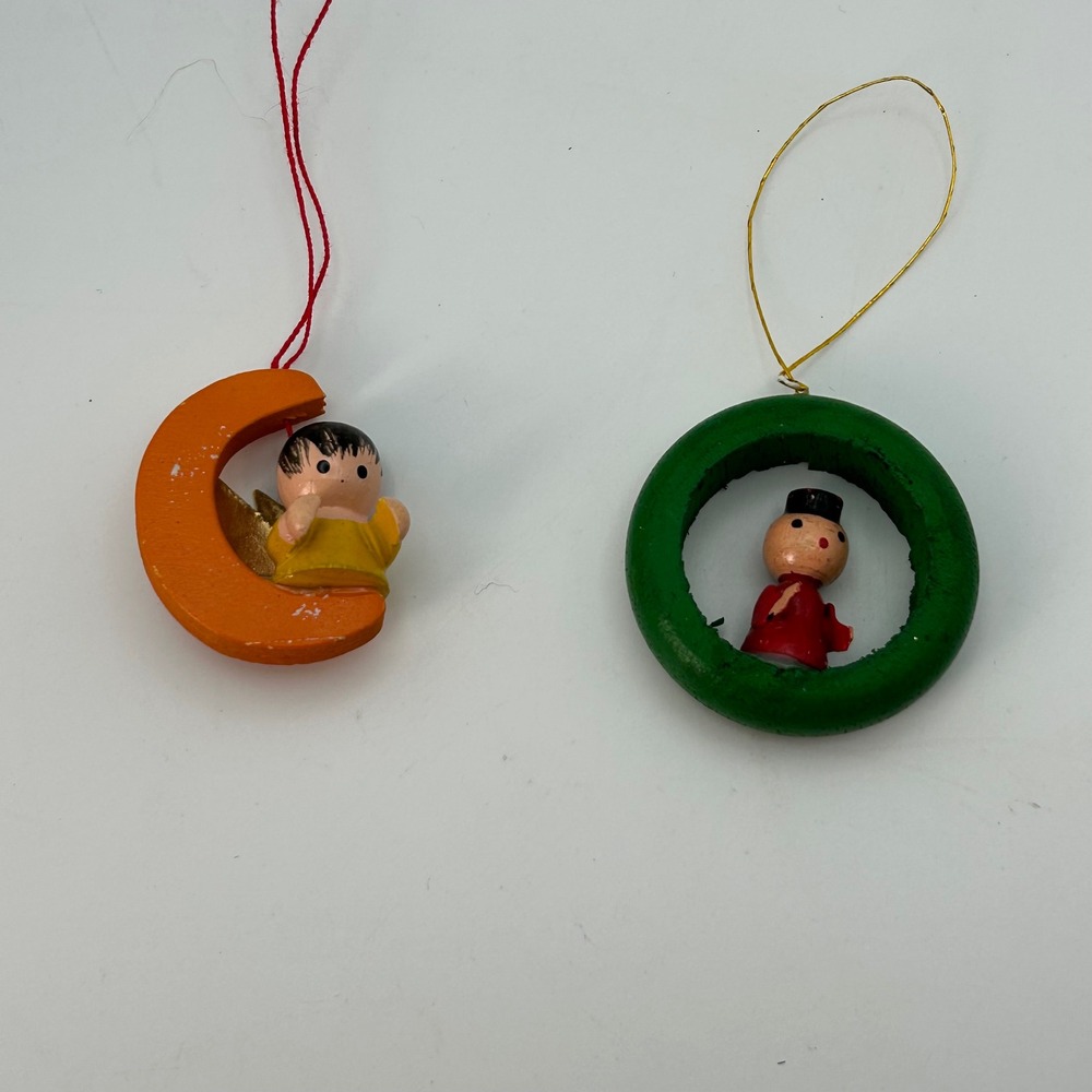 Set of 18 Vintage Hand Painted Wooden Christmas Ornaments Miniature Figures READ - Picture 4 of 13